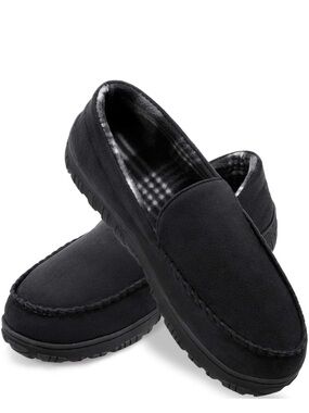 Shoeslocker Men's Microsuede Moccasin Memory Foam House Slippers Size 10